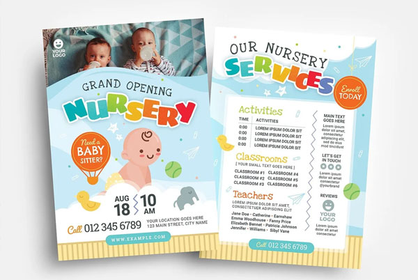 Best Children’s Nursery Flyer Templates