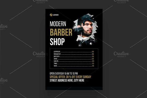 Black Barbershop Flyer Template