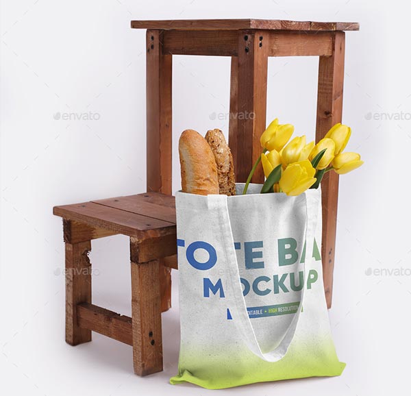 Canvas Tote Bag Mockup PSD