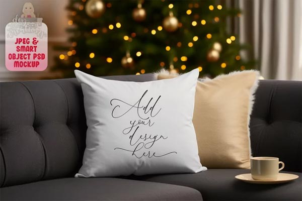 Christmas Pillow Mockup