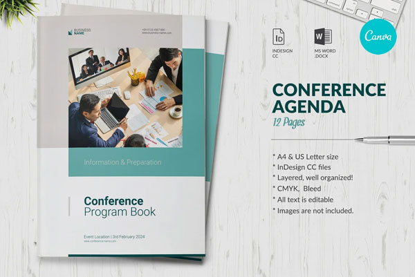 Conference Agenda Brochure Template