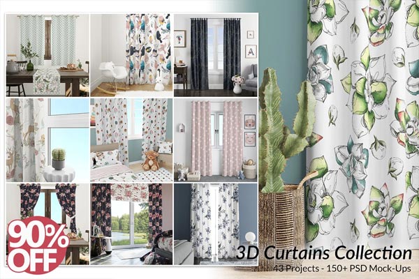 Curtain Mockup Design Templates