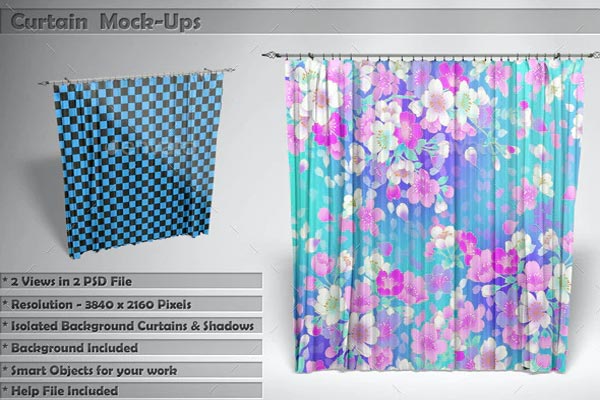 Curtain Mockup Design Template