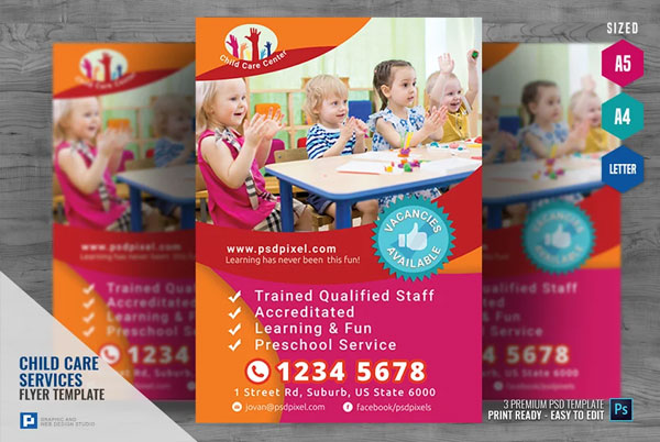 Day Care and Child Care Services Flyer Template