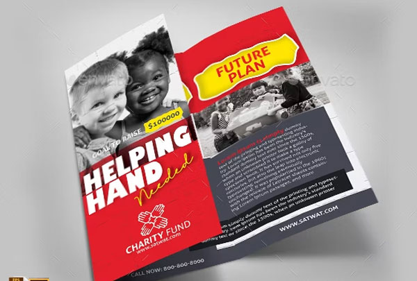 Donation Charity Trifold Brochure Template