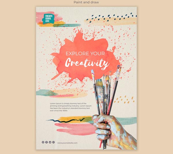 Free Bouquet of Paint Brushes Flyer