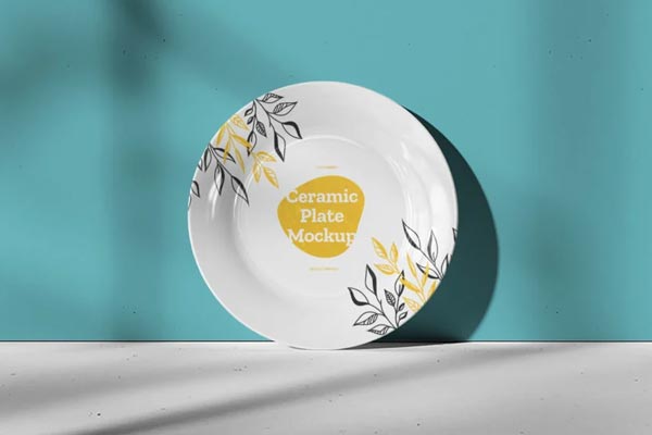 Free Ceramic Plate Mockup Template