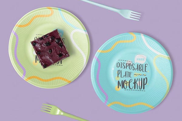 Free Disposable Plate Mockup