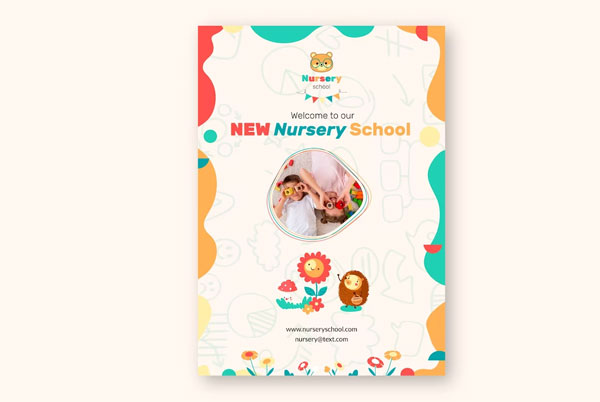 Free Hand Drawn Daycare School Flyer Template