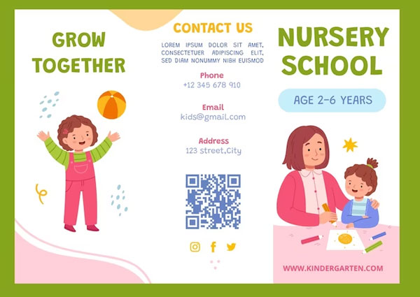 Free Kids Hand Drawn Nursery Brochure