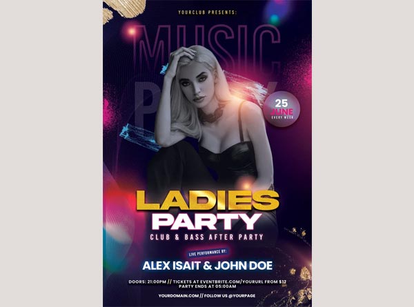 Free Ladies Club Party Flyer Template