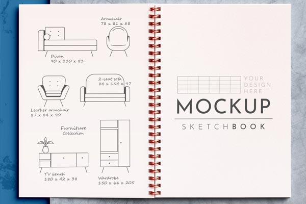 Free Open Sketchbook Mockup