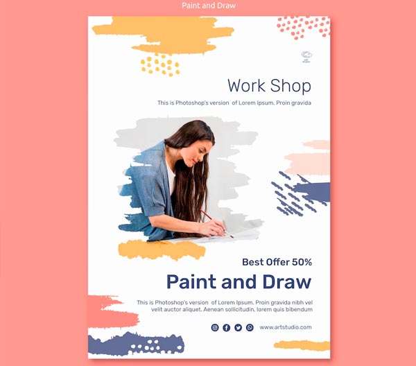 Free Paint & Draw Flyer Template