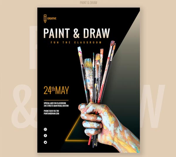 Free Paint and Draw Classroom Flyer