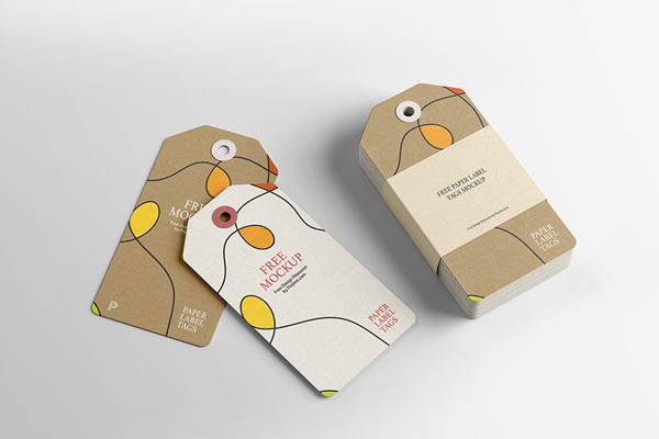 Free Paper Label Tag Mockup