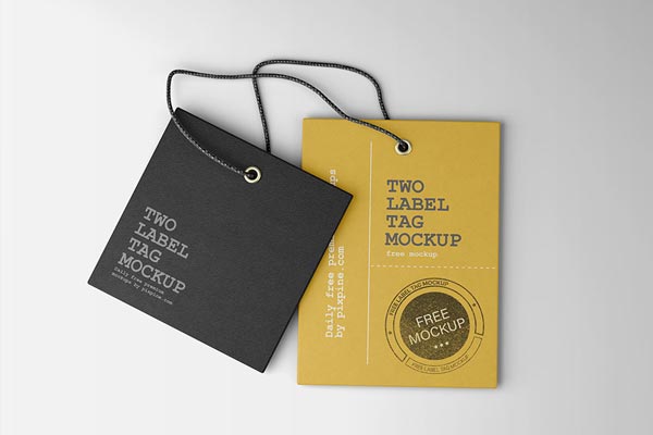 Free Two Label Tag Mockup