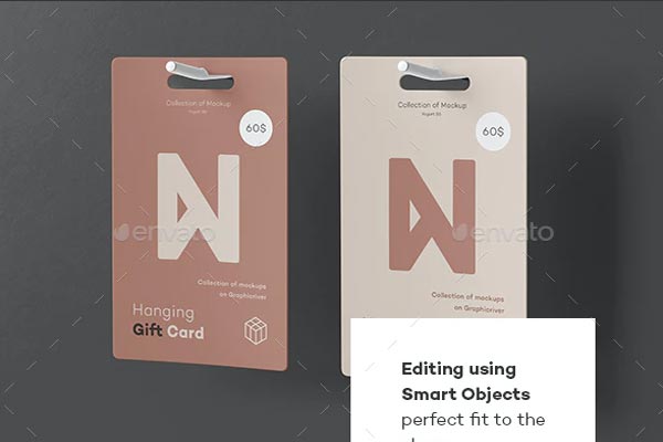 Hanging Gift Card Mockup Template
