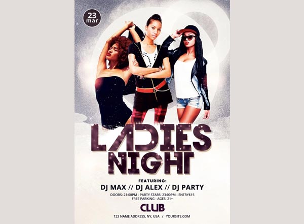 Ladies Night Free PSD Flyer Download