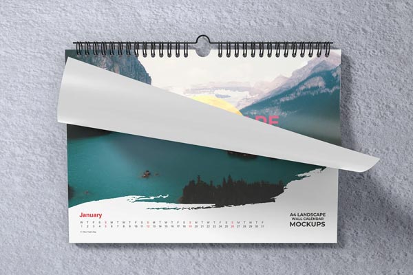 Landscape Wall Calendar Mockup