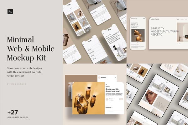 Minimal Web & Mobile Mockup Kit