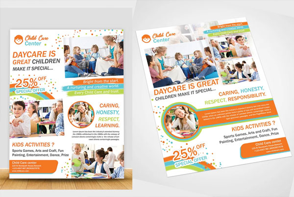 Modern Child Care Flyer Template