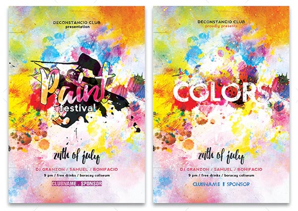 Paint Festival and Colors Flyer