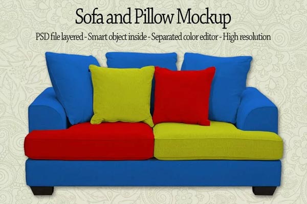 Sofa with Pillow Mockup