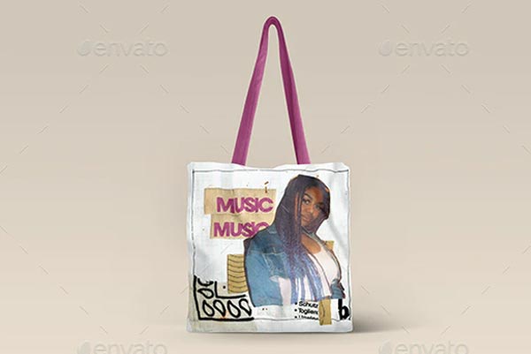 Square Canvas Tote Bag Mockup