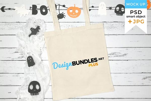 Tote Bag Mockup Halloween