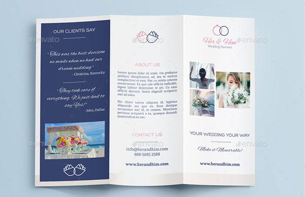 Wedding Planner A4 & Letter Trifold Brochure Template