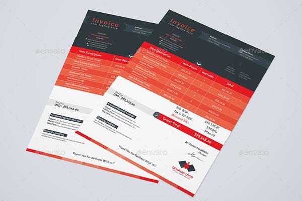 A4 Construction Invoice Template