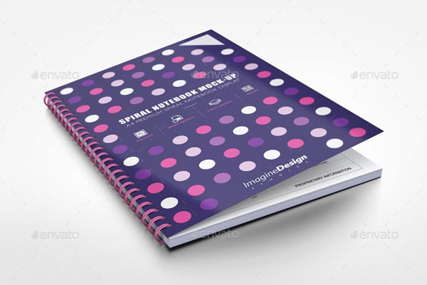 A4 Spiral Notebook Mockup