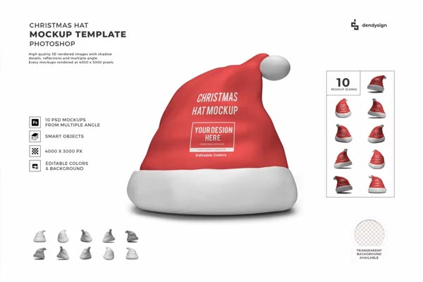 Christmas Hat 3D Mockup