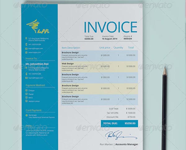 Construction Invoice Design