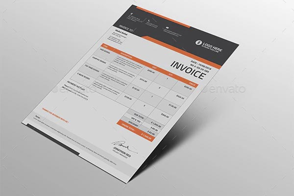 Construction Invoice PSD Template