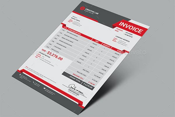 Creative Construction Invoice Template