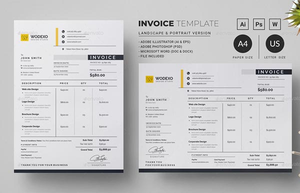 Elegant Construction Invoice Template