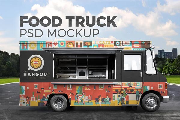 Food Truck PSD Mockup