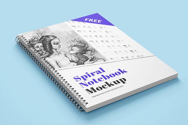 Free Spiral Notebook Mockup