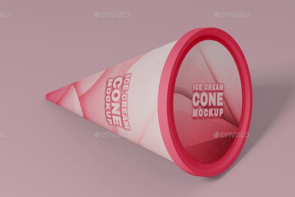 Ice Cream Cone Mockup Template