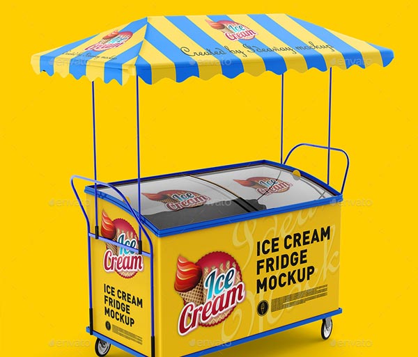 Ice Cream Fridge Mockup