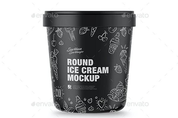 Round Ice Cream Mockup