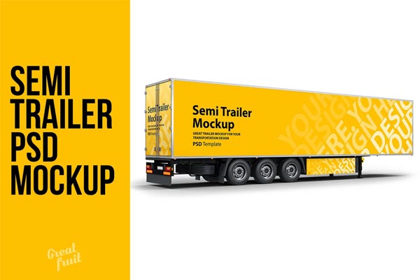 Semi Trailer Truck PSD Mockup