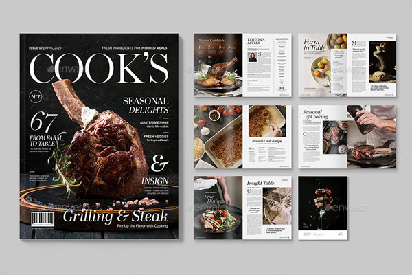 Healthy Food Magazine PDF Template