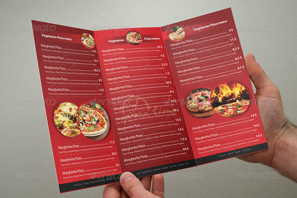 Food Menu Trifold Brochure Editable Template