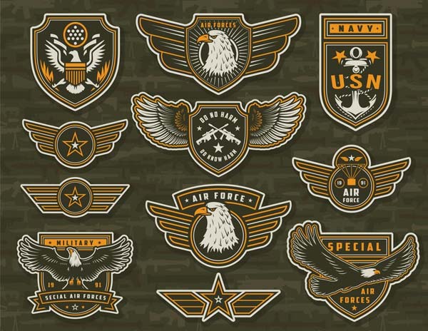 Free Vintage Armed Forces Badges