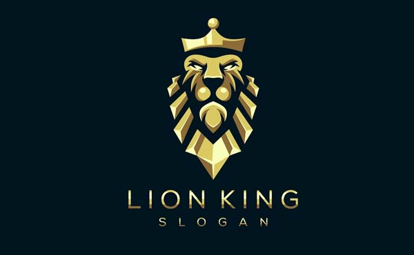 Gold Lion King Logo Design