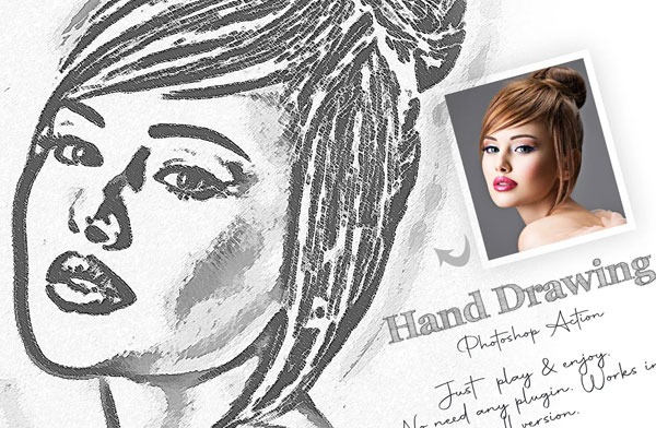 Hand Drawing Oil Photoshop Action