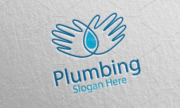 Hand Plumbing Services logo Design
