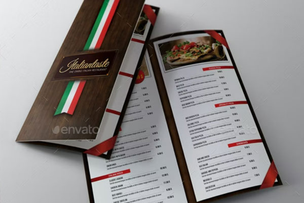 Italian Restaurant Menu Brochure Template

